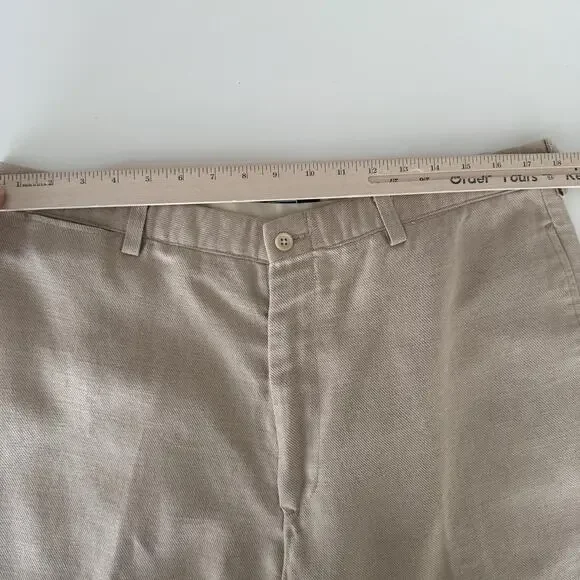 Polo Ralph Lauren Pants Mens 36x32 Khaki Tan Chino Linen Twill Made in USA